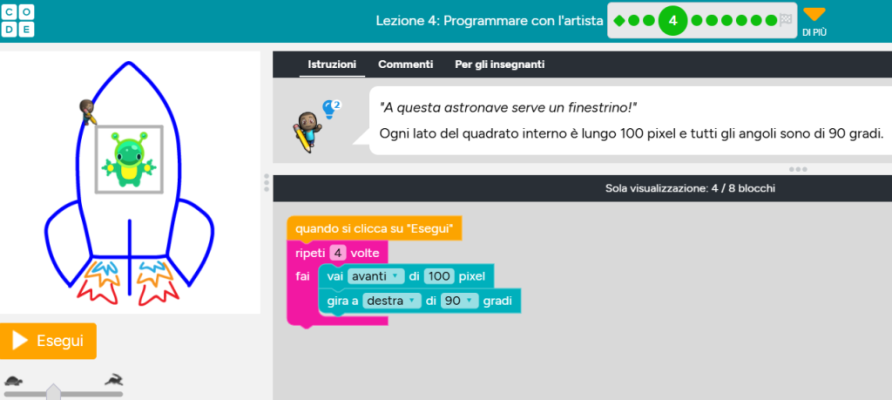 Programmare con l'artista - code.org